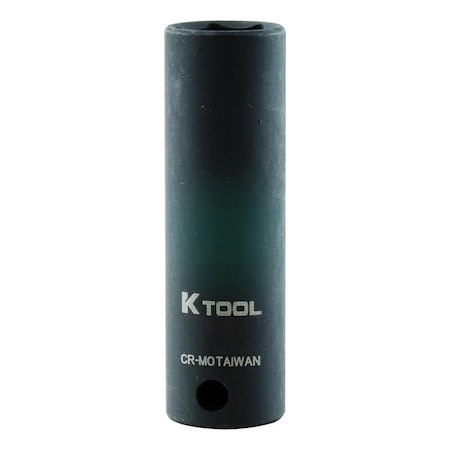 K-Tool International 3/8" Drive Impact Socket black oxide, Deep, 6 pt., 3/8" Drive, 1/2 KTI-32216